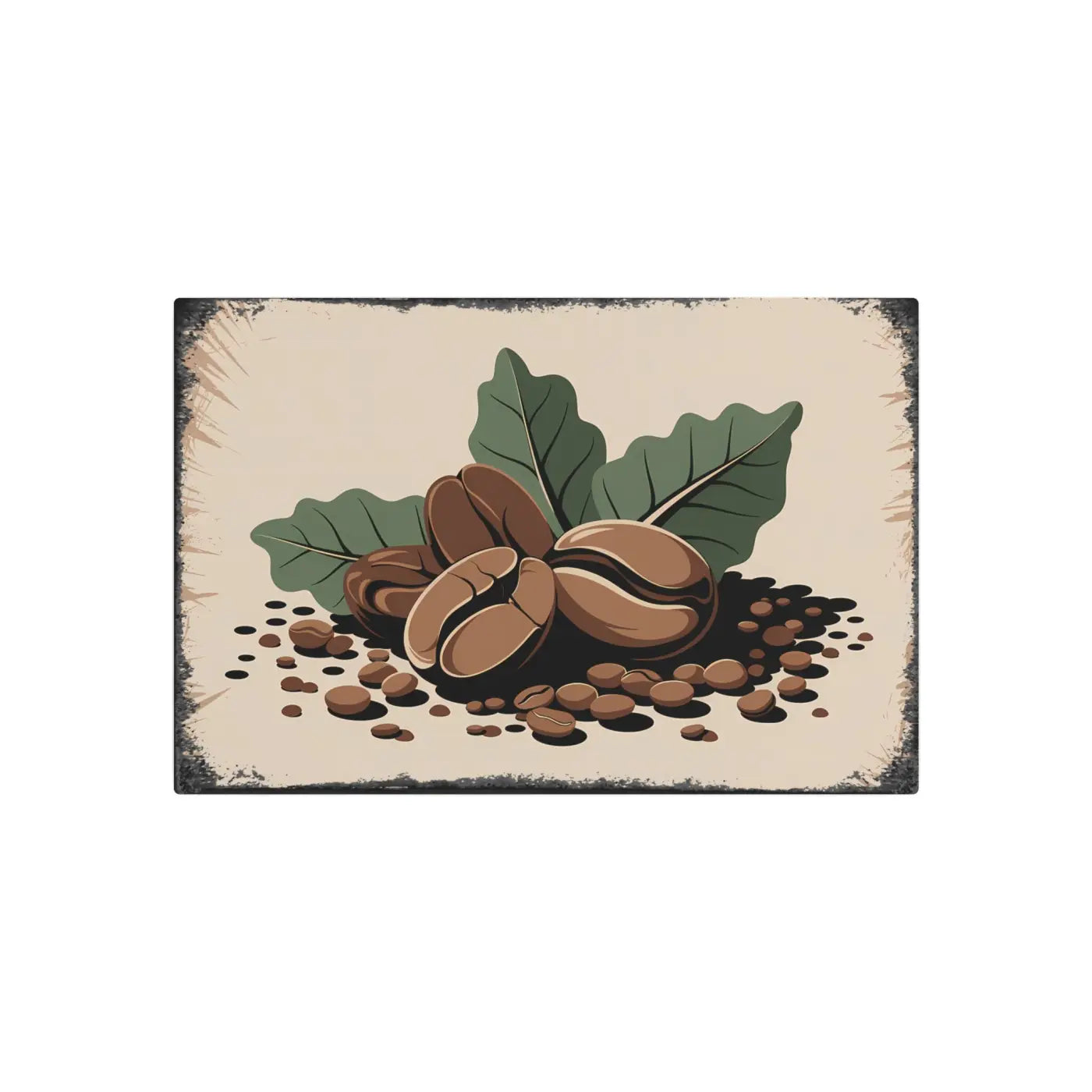 Chic Coffee Beans Metal Art Sign - Modern Home Decor - DipaliZ