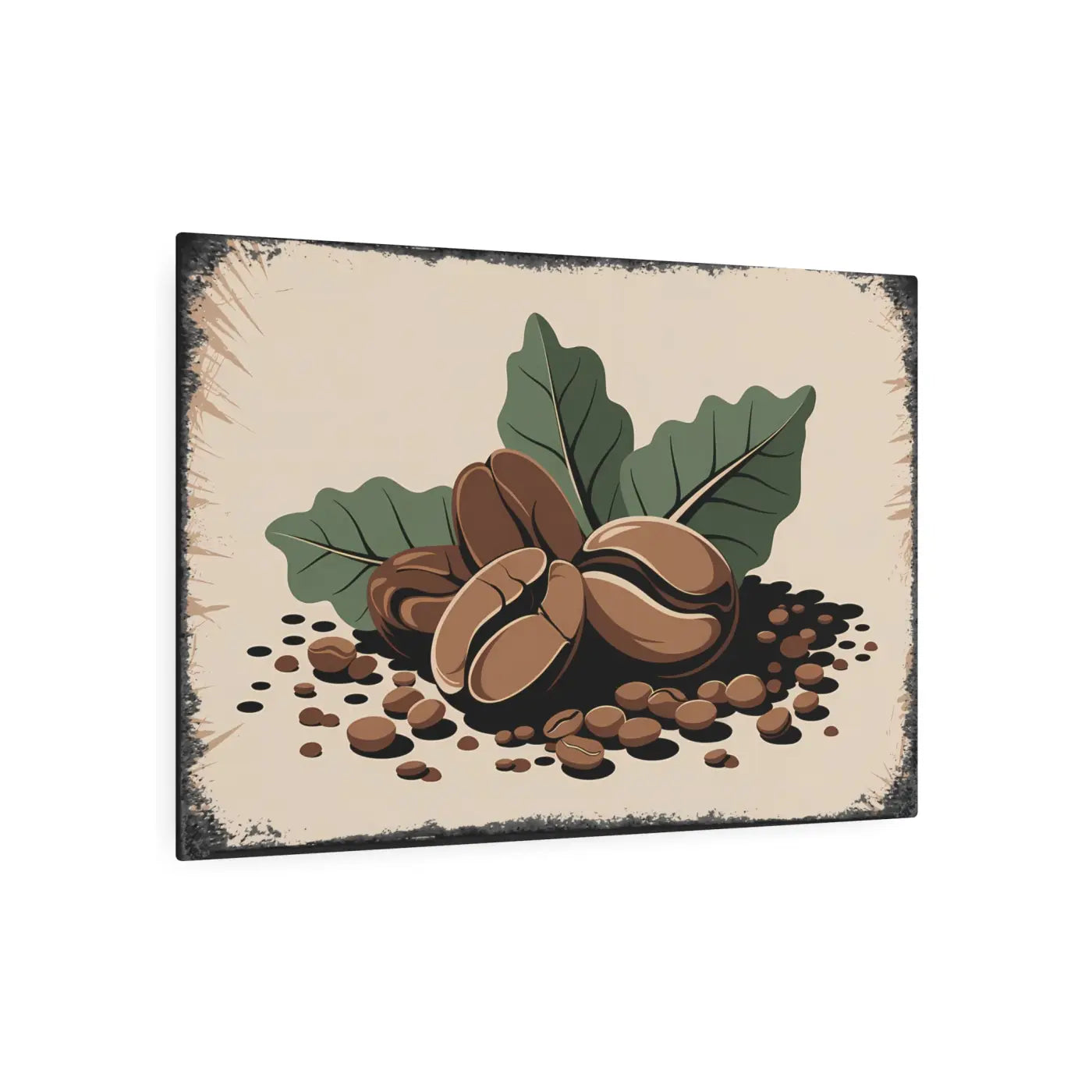 Chic Coffee Beans Metal Art Sign - Modern Home Decor - DipaliZ