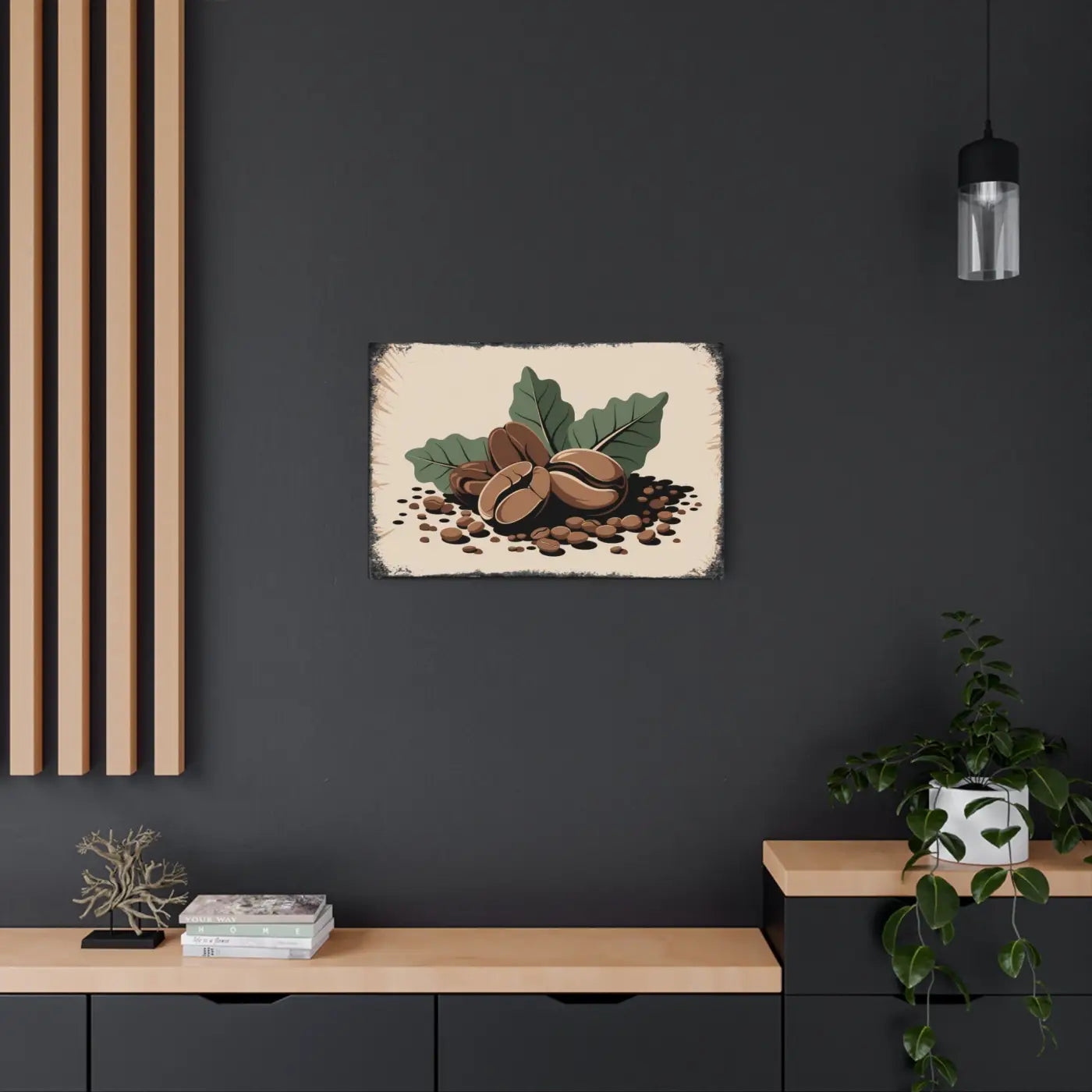 Chic Coffee Beans Metal Art Sign - Modern Home Decor - DipaliZ