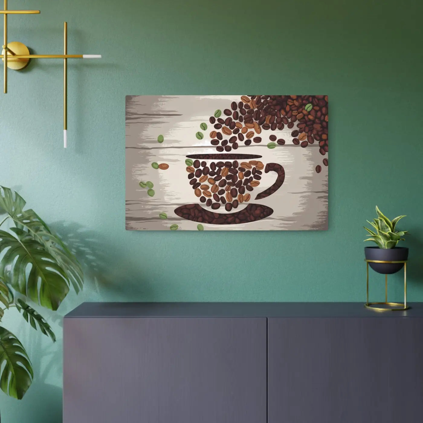 Coffee Bean Metal Art Sign - Bold Home Decor Statement - DipaliZ