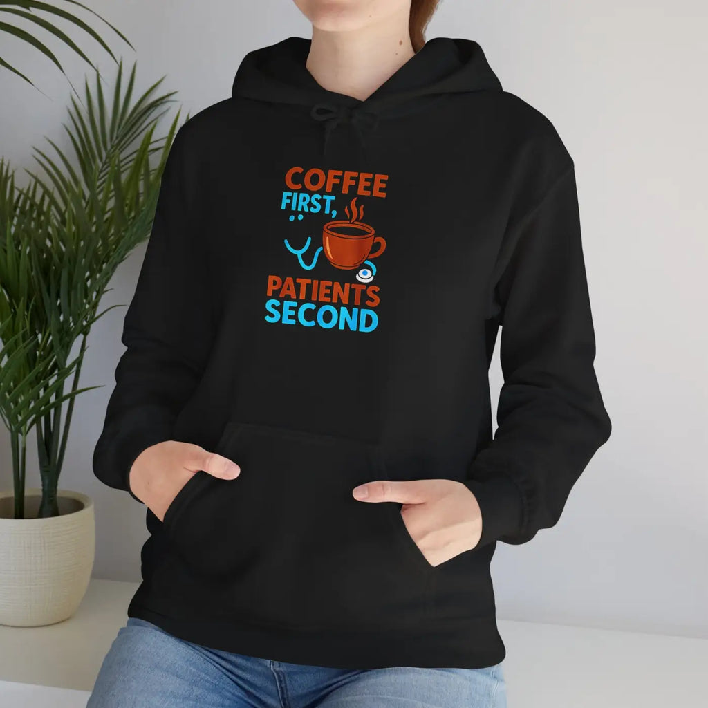 Coffee First Hoodie - Espresso Swirl Design - DipaliZ