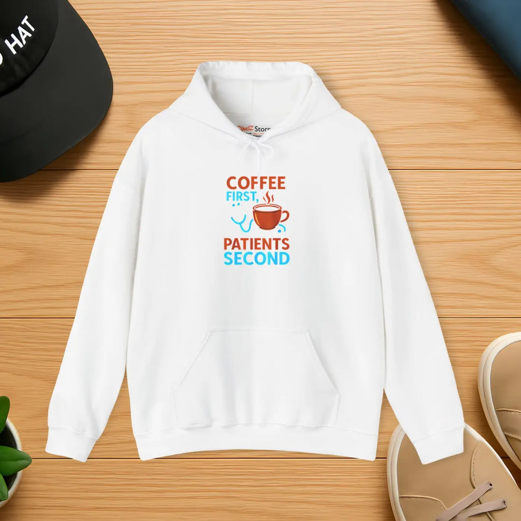 Coffee First Hoodie - Espresso Swirl Design - DipaliZ