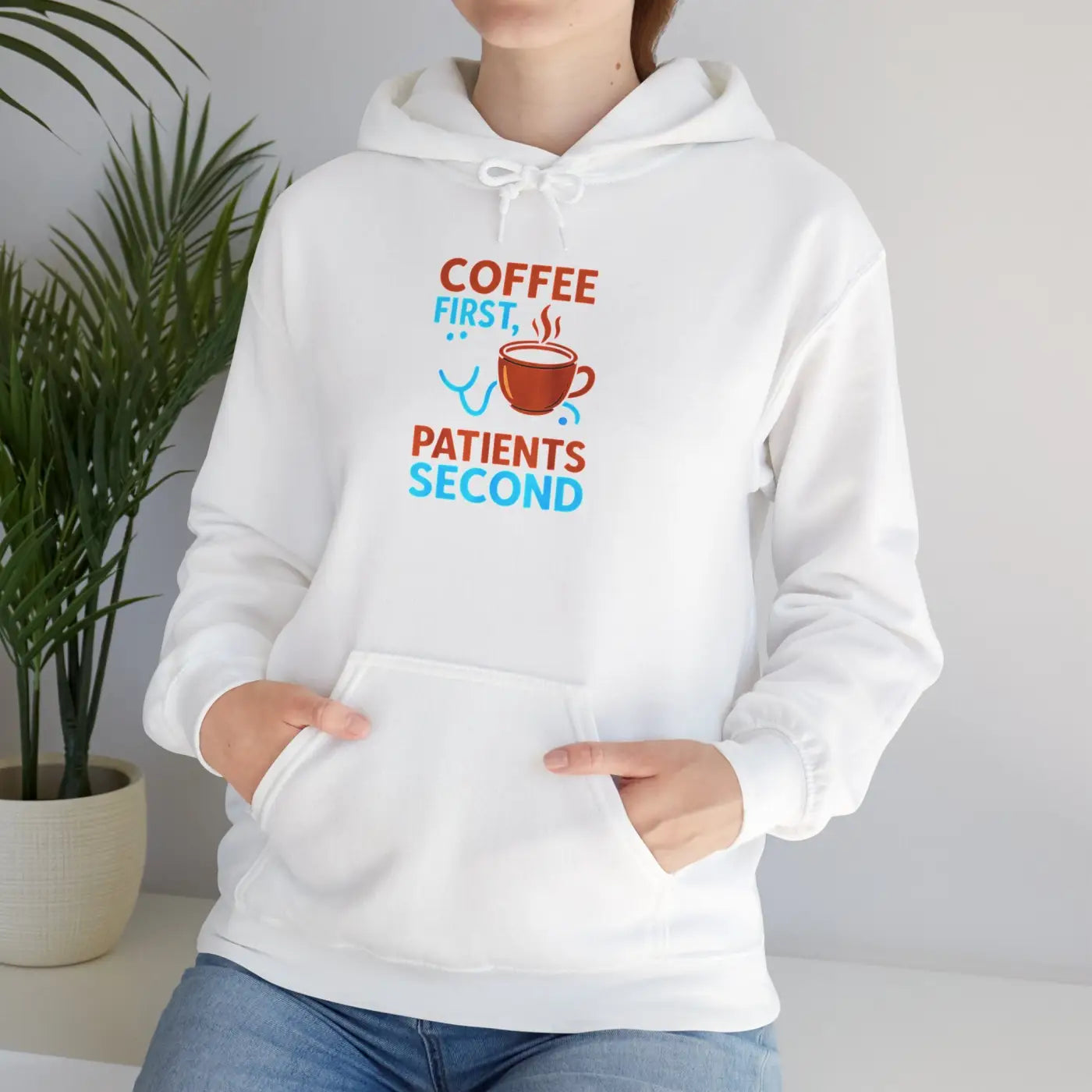 Coffee First Hoodie - Espresso Swirl Design - DipaliZ