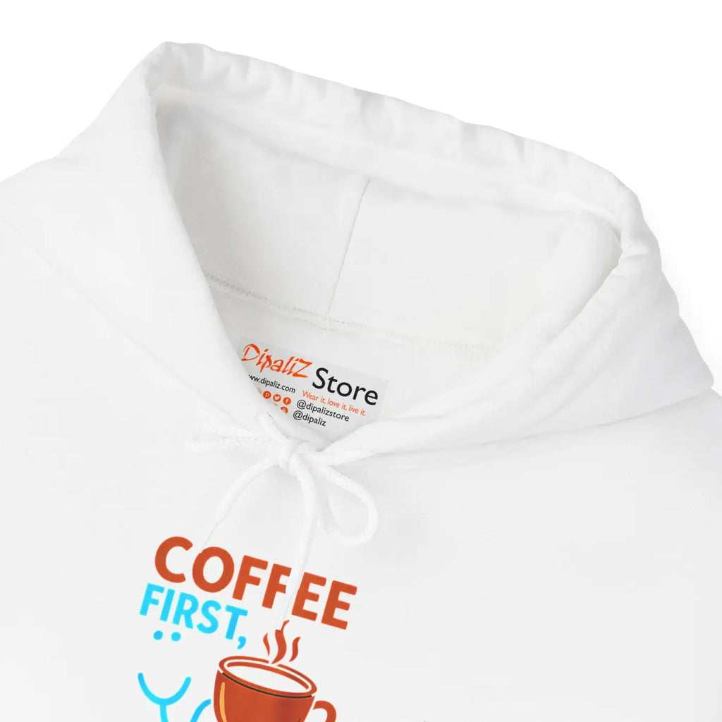 Coffee First Hoodie - Espresso Swirl Design - DipaliZ
