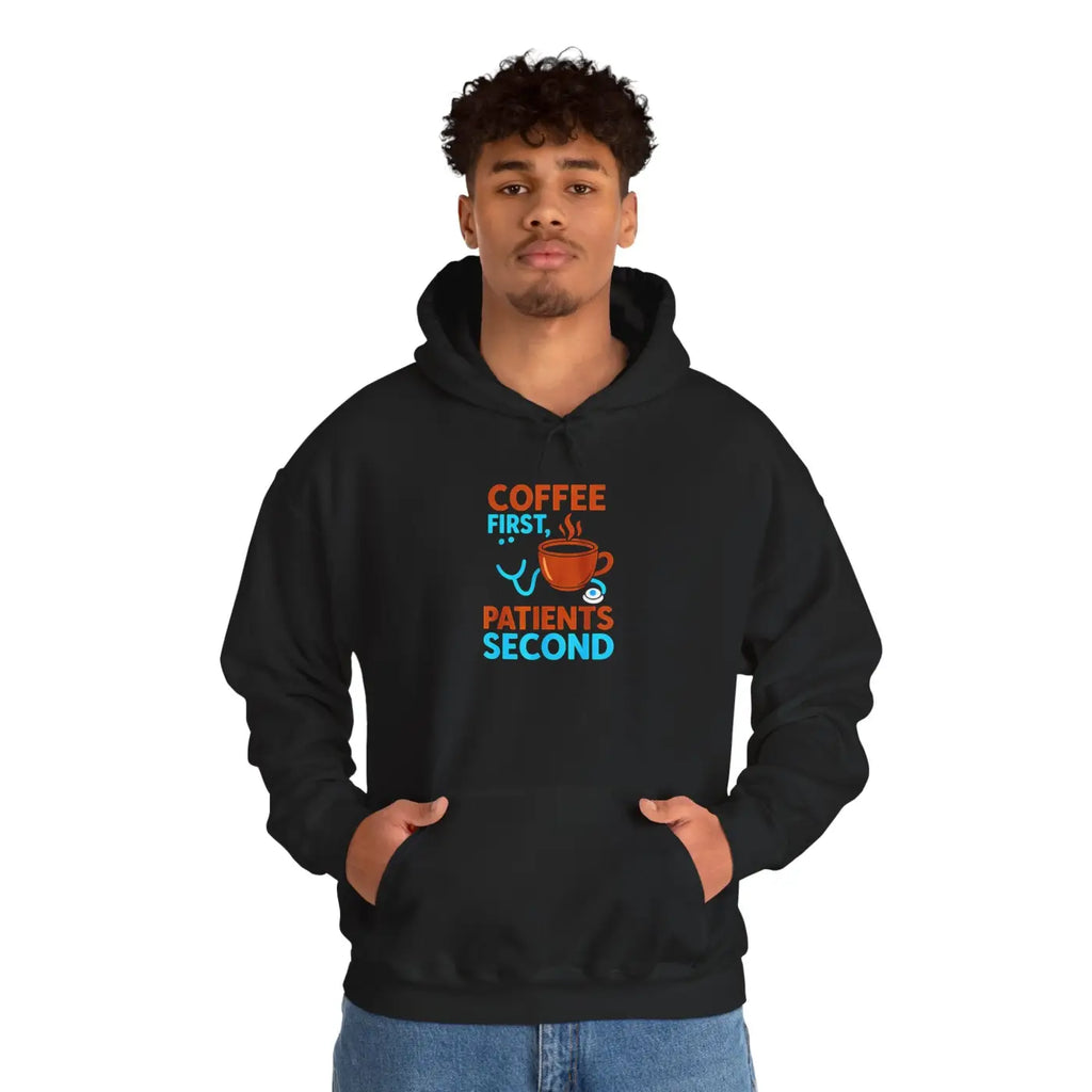 Coffee First Hoodie - Espresso Swirl Design - DipaliZ