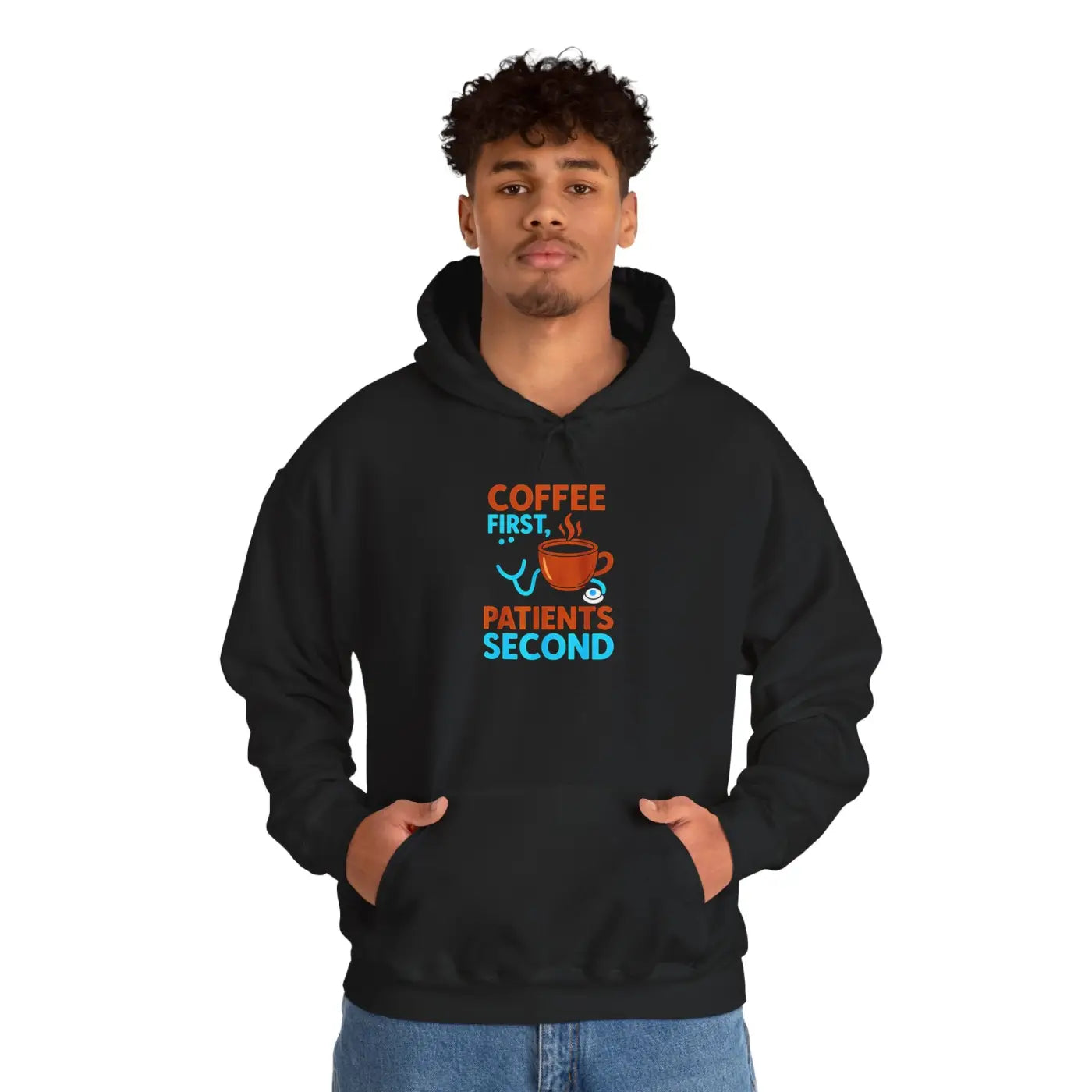 Coffee First Hoodie - Espresso Swirl Design - DipaliZ