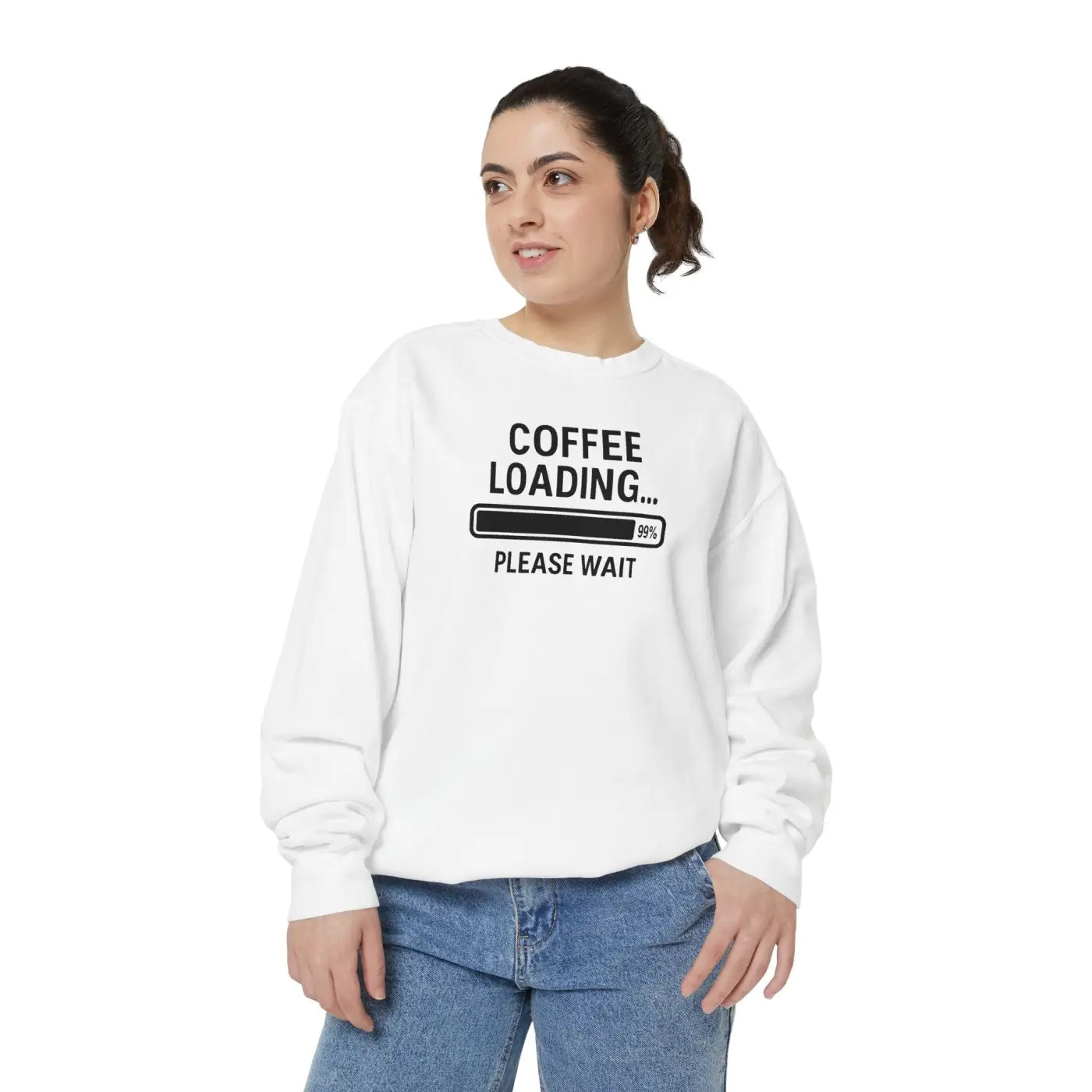 Coffee Loading Sweatshirt - Cozy Lounge Comfort - DipaliZ