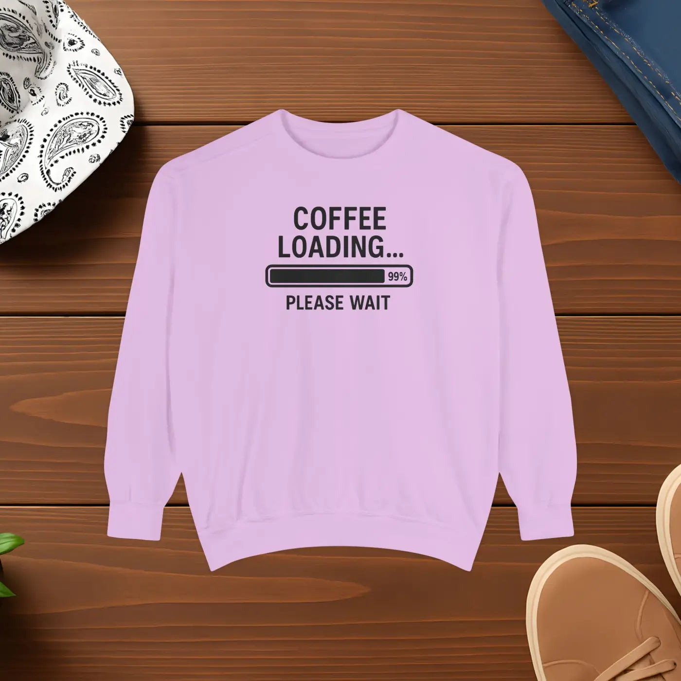 Coffee Loading Sweatshirt - Cozy Lounge Comfort - DipaliZ