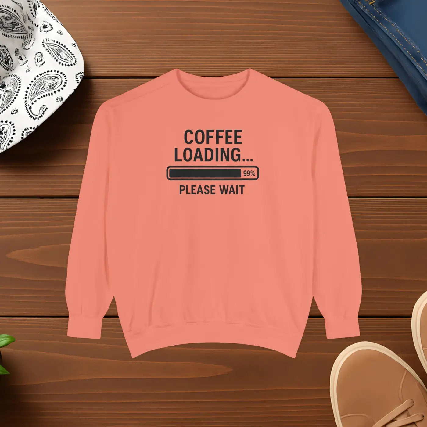 Coffee Loading Sweatshirt - Cozy Lounge Comfort - DipaliZ