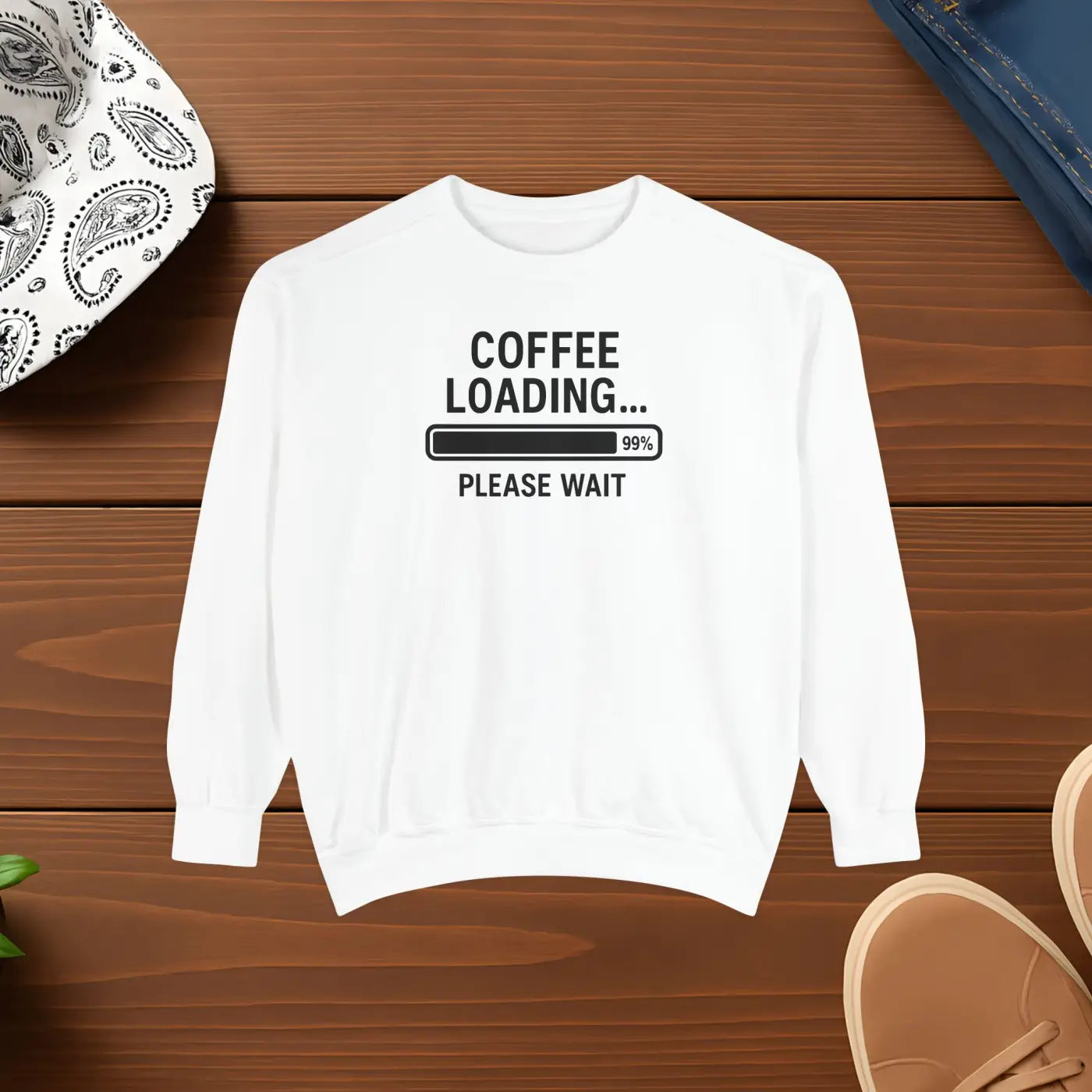 Coffee Loading Sweatshirt - Cozy Lounge Comfort - DipaliZ