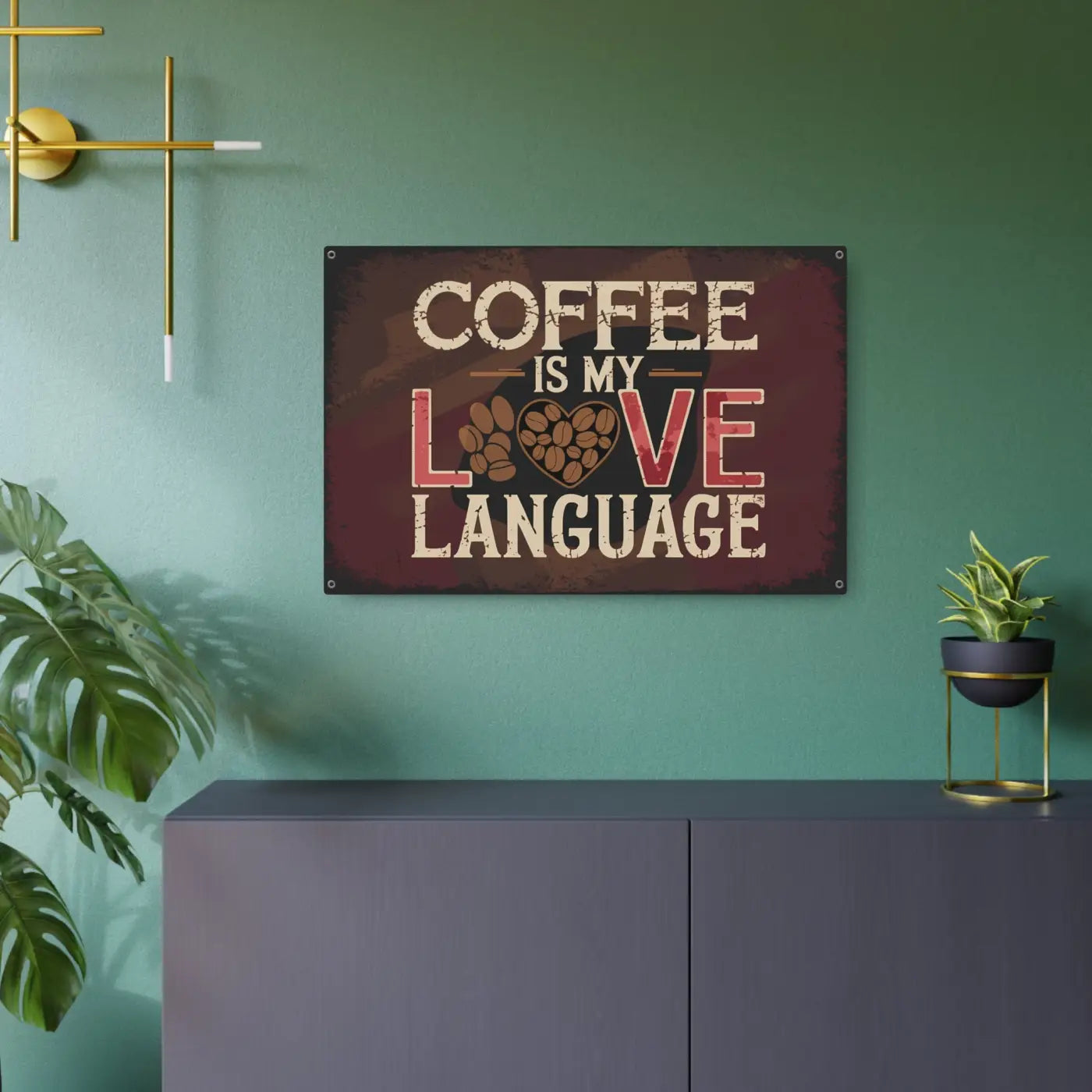 Vintage Coffee Metal Art Sign - Coffee Lover's Decor - DipaliZ
