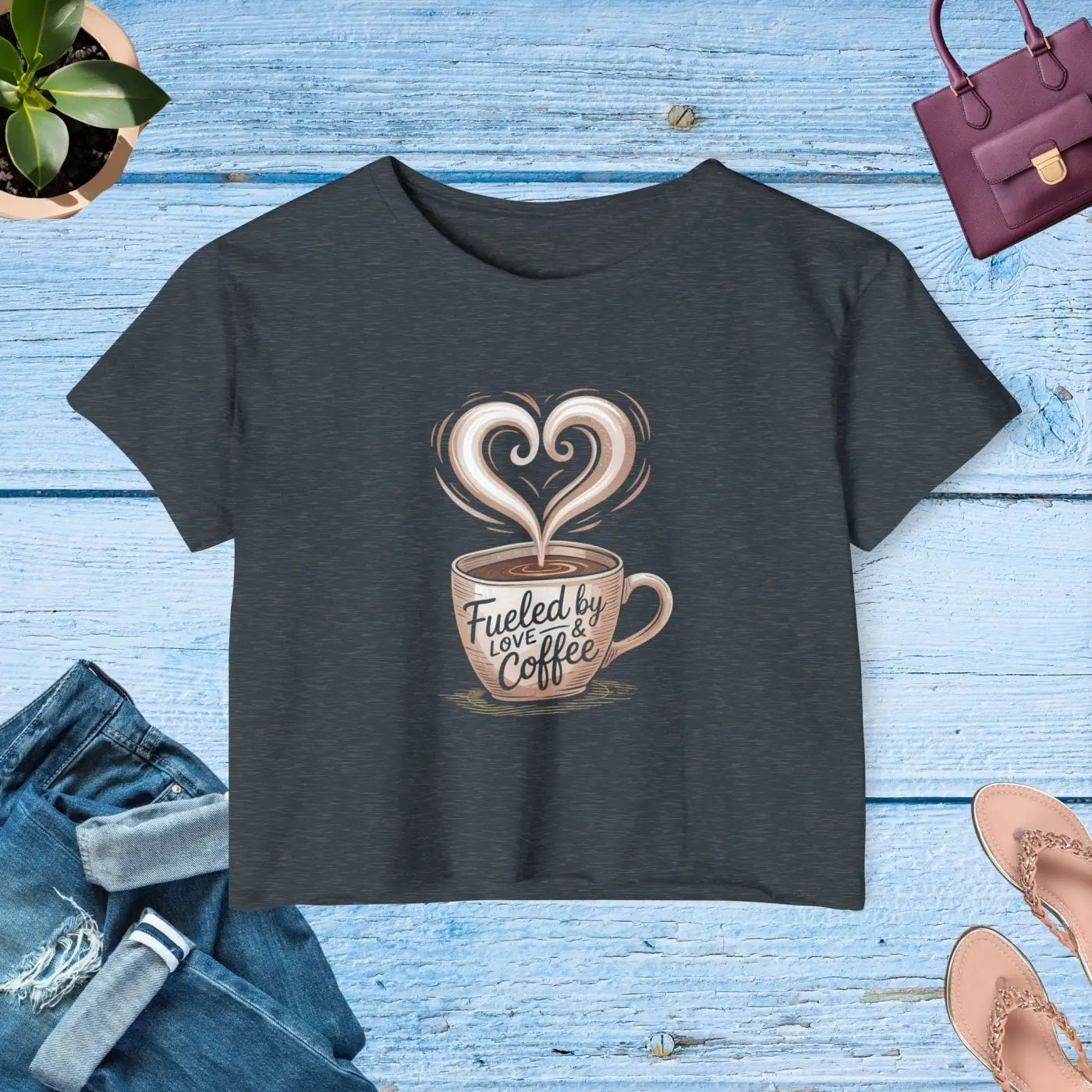 Coffee Lovers Festival Crop - Beach Vibes Summer Top - DipaliZ