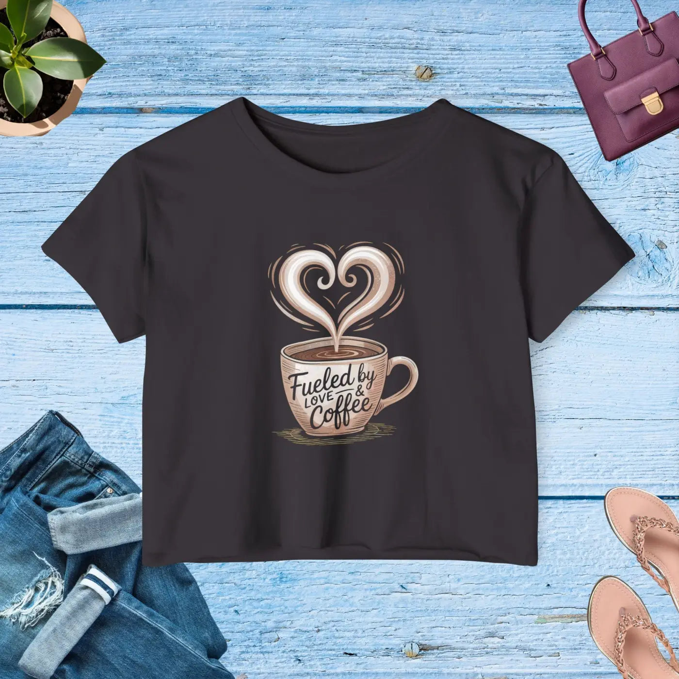 Coffee Lovers Festival Crop - Beach Vibes Summer Top - DipaliZ