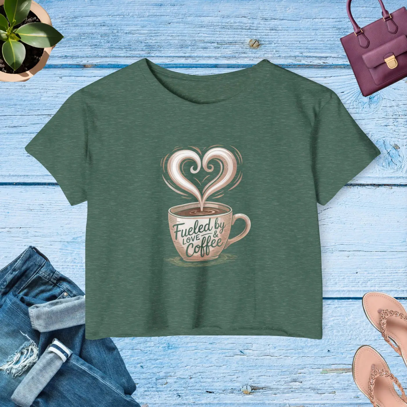 Coffee Lovers Festival Crop - Beach Vibes Summer Top - DipaliZ