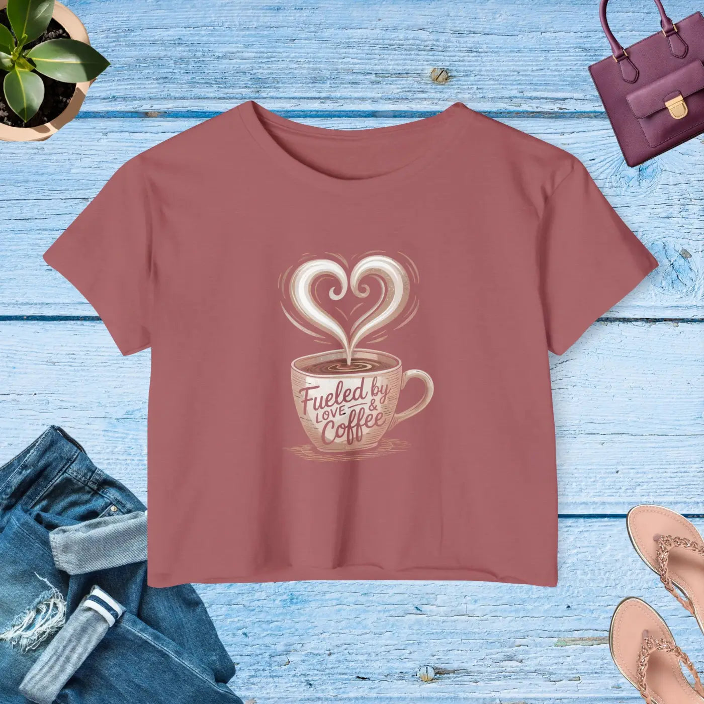 Coffee Lovers Festival Crop - Beach Vibes Summer Top - DipaliZ