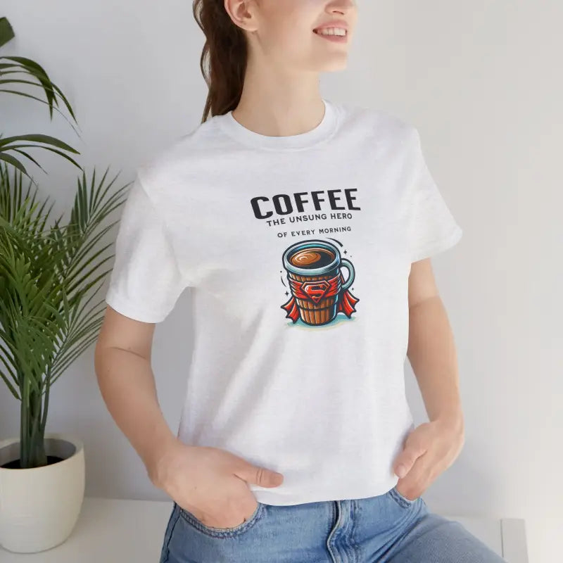 Coffee Hero Jersey Short Sleeve Tee - Unisex Cotton - DipaliZ