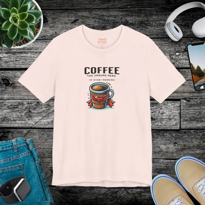 Coffee Hero Jersey Short Sleeve Tee - Unisex Cotton - DipaliZ