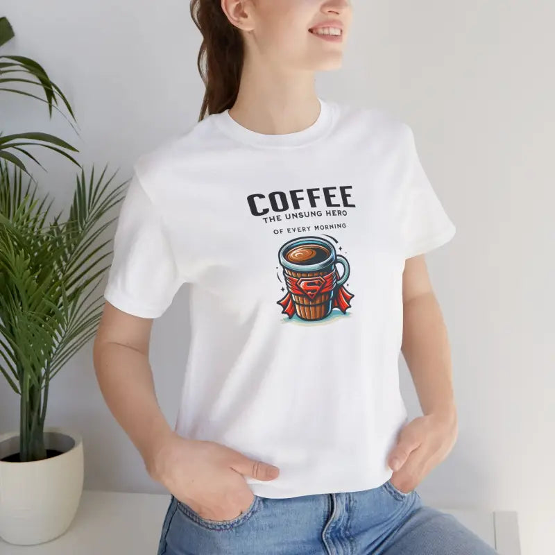 Coffee Hero Jersey Short Sleeve Tee - Unisex Cotton - DipaliZ