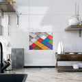 Vibrant Ceramic Photo Tiles - Colored Squares Pattern - DipaliZ
