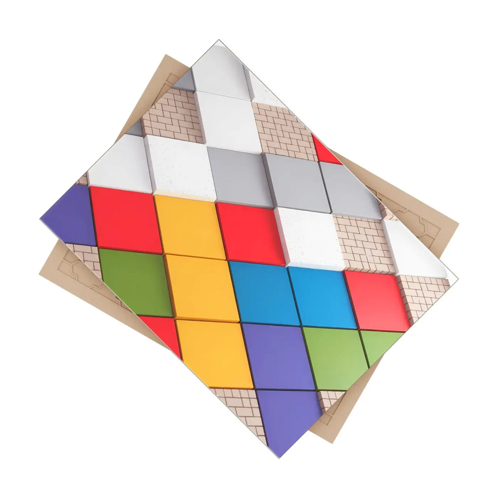 Vibrant Ceramic Photo Tiles - Colored Squares Pattern - DipaliZ