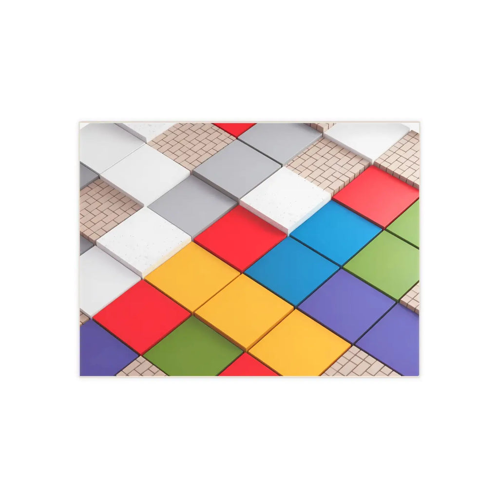 Vibrant Ceramic Photo Tiles - Colored Squares Pattern - DipaliZ