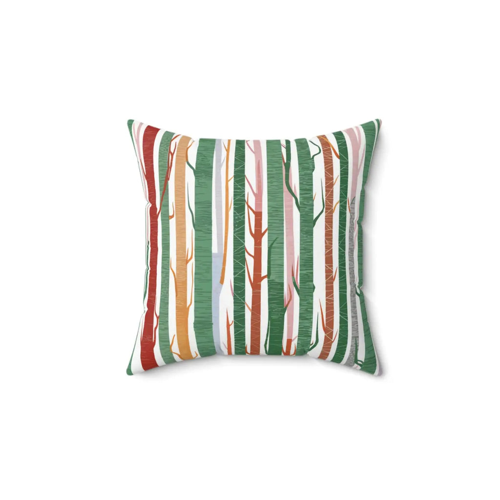 Tree Trunk Pillow - Cozy Nature Design Polyester Square - DipaliZ