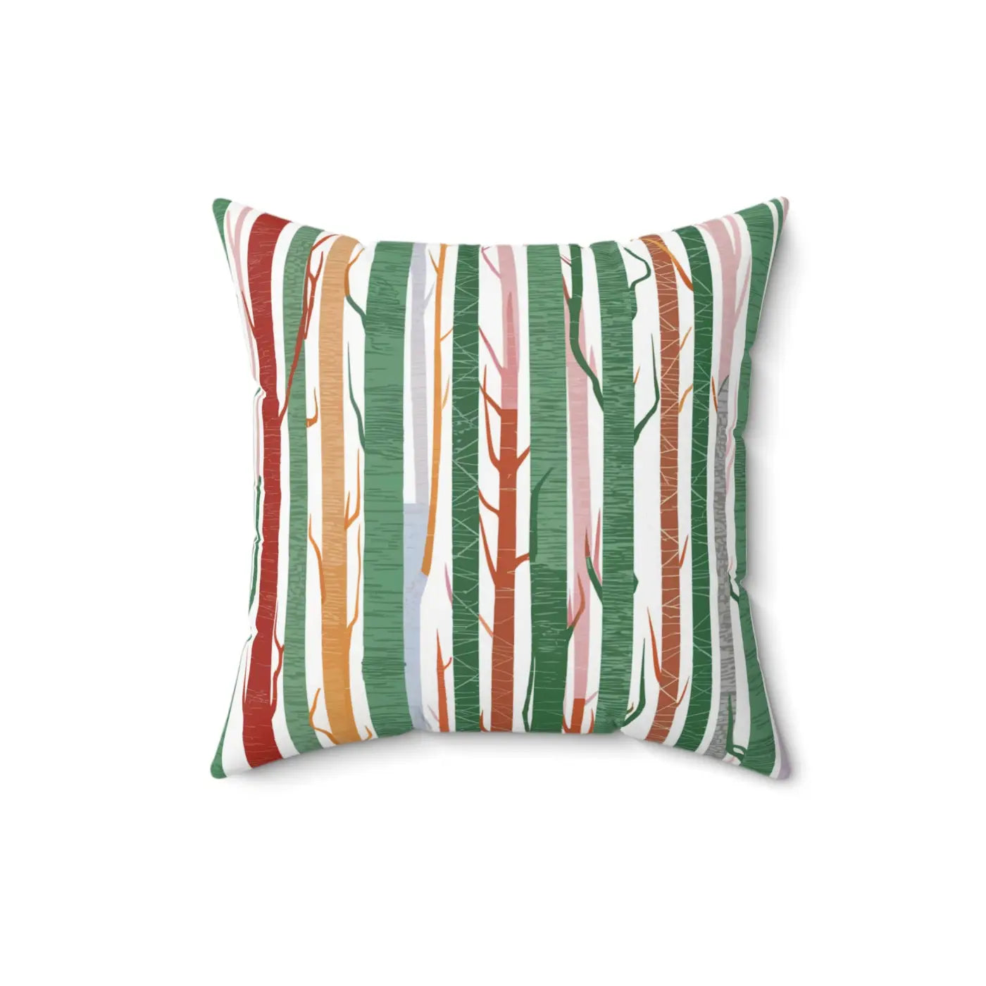 Tree Trunk Pillow - Cozy Nature Design Polyester Square - DipaliZ