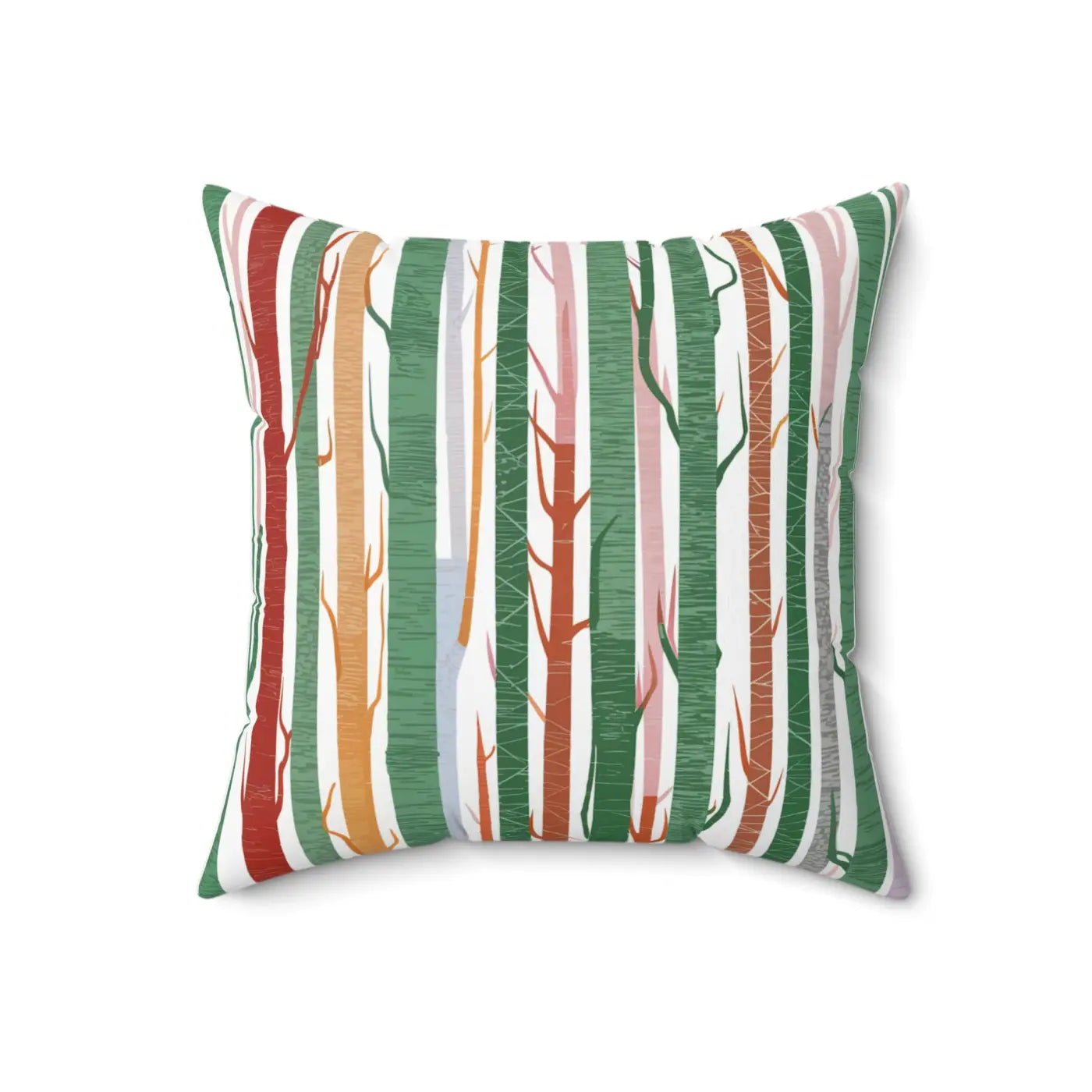 Tree Trunk Pillow - Cozy Nature Design Polyester Square - DipaliZ