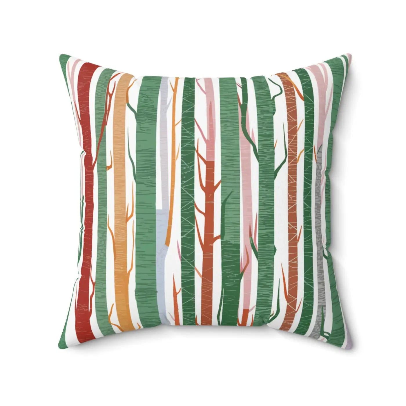 Tree Trunk Pillow - Cozy Nature Design Polyester Square - DipaliZ