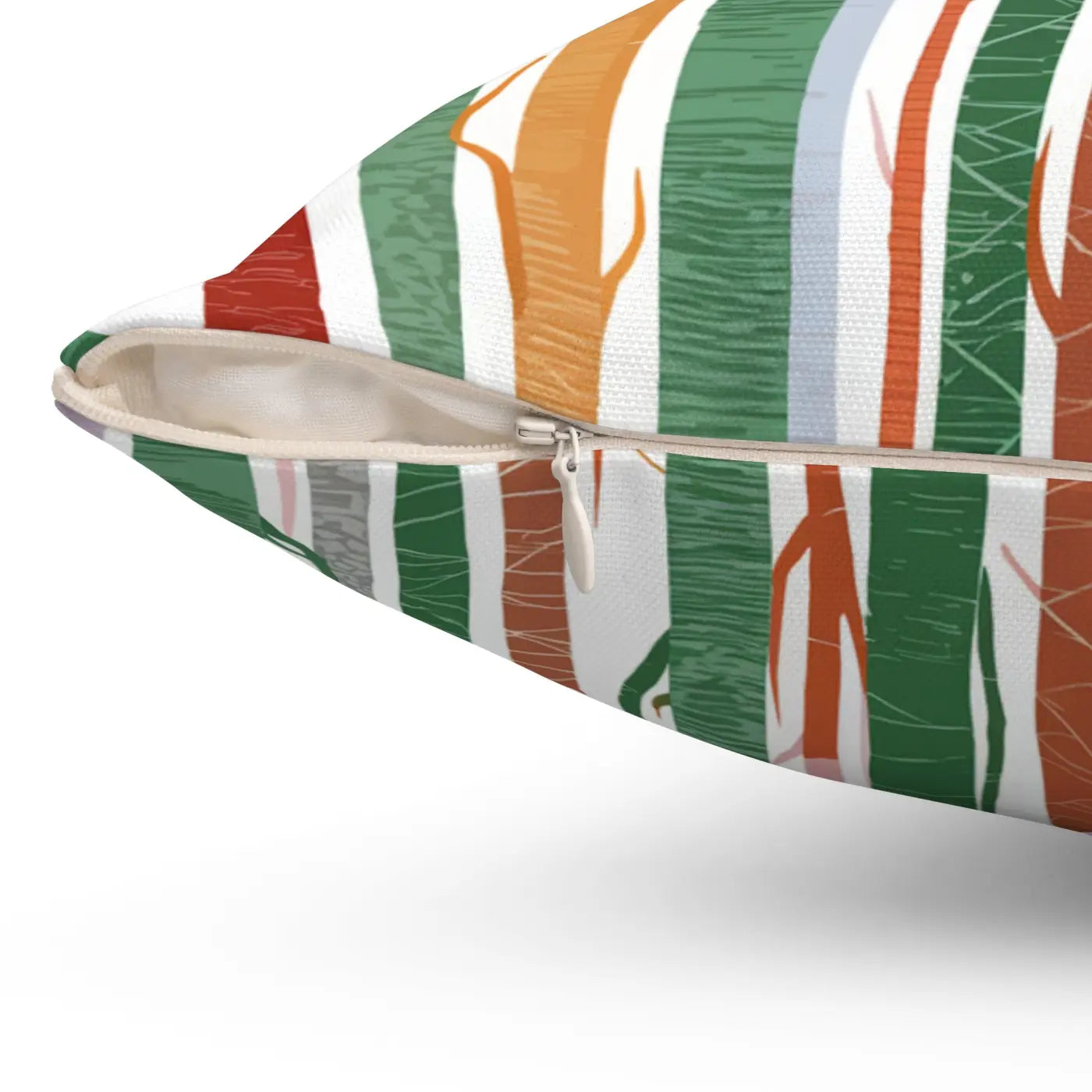 Tree Trunk Pillow - Cozy Nature Design Polyester Square - DipaliZ