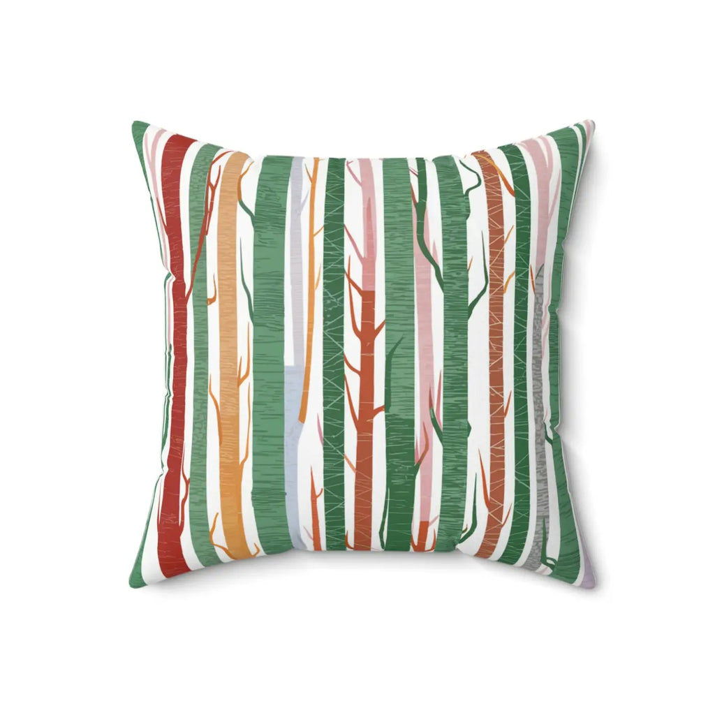 Tree Trunk Pillow - Cozy Nature Design Polyester Square - DipaliZ