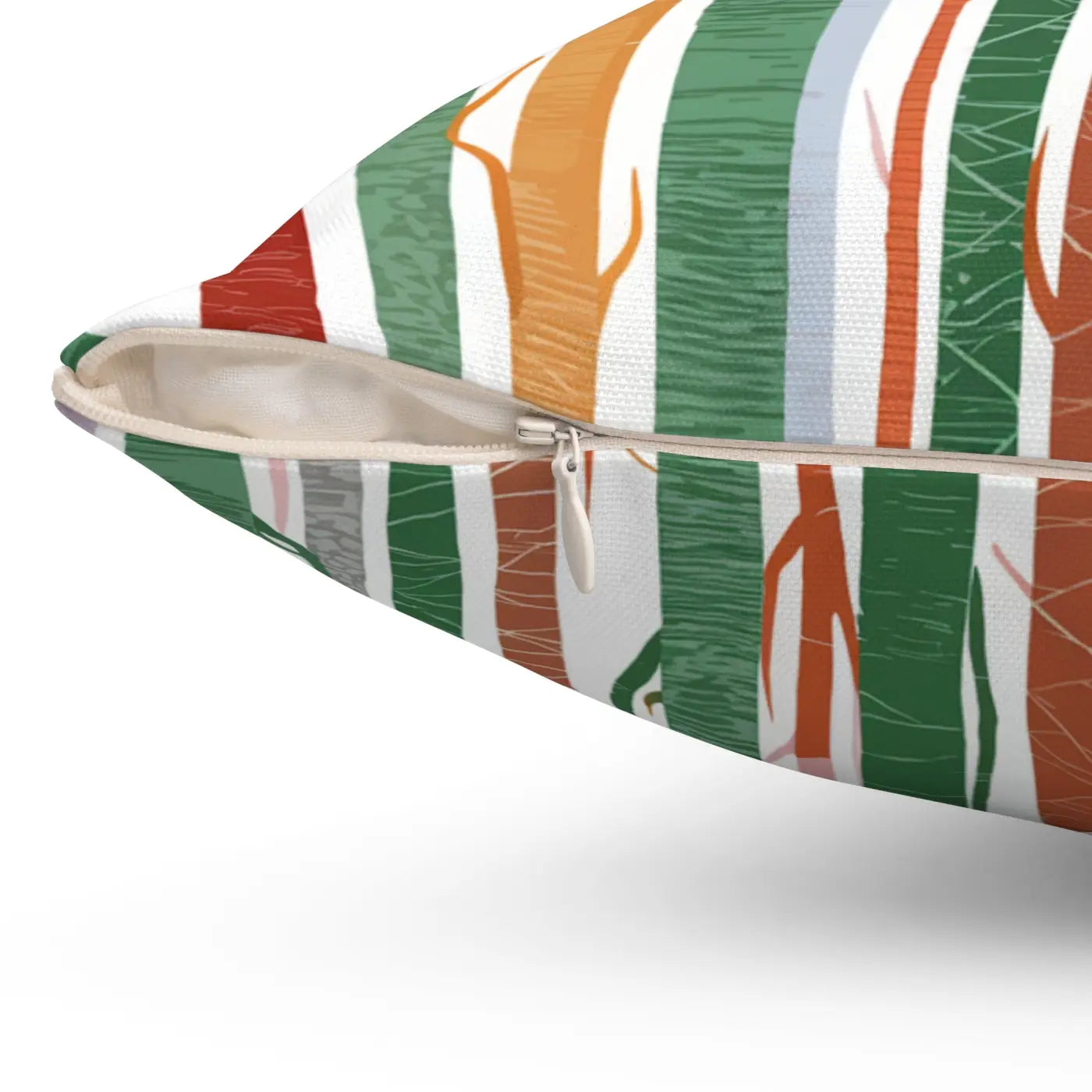 Tree Trunk Pillow - Cozy Nature Design Polyester Square - DipaliZ