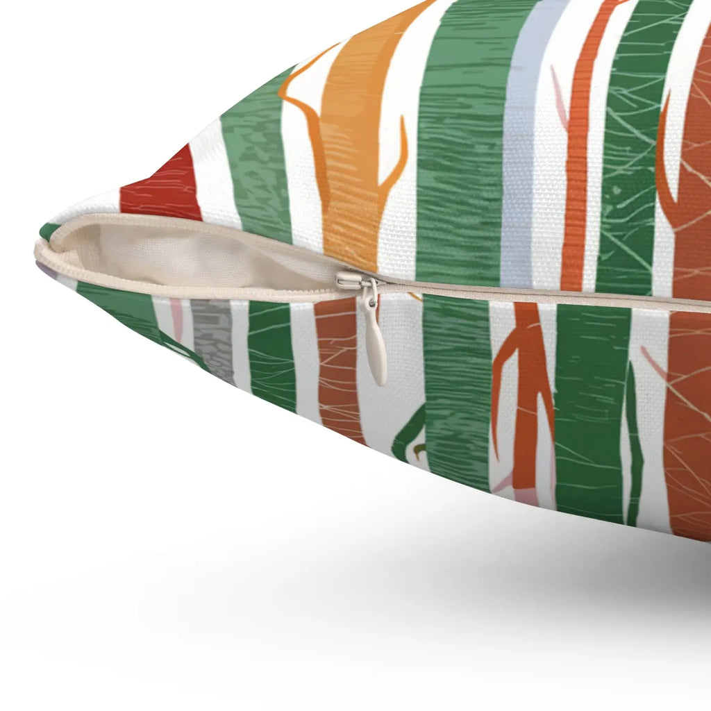 Tree Trunk Pillow - Cozy Nature Design Polyester Square - DipaliZ