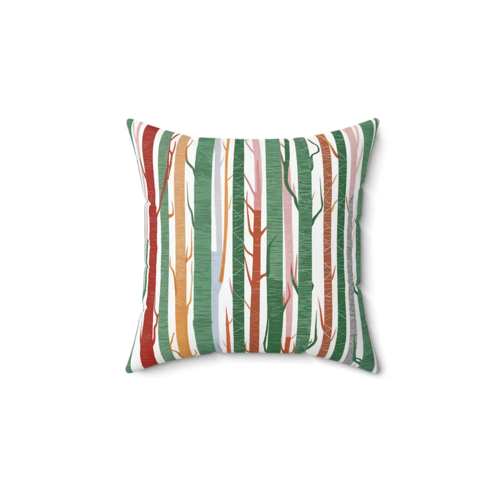 Tree Trunk Pillow - Cozy Nature Design Polyester Square - DipaliZ