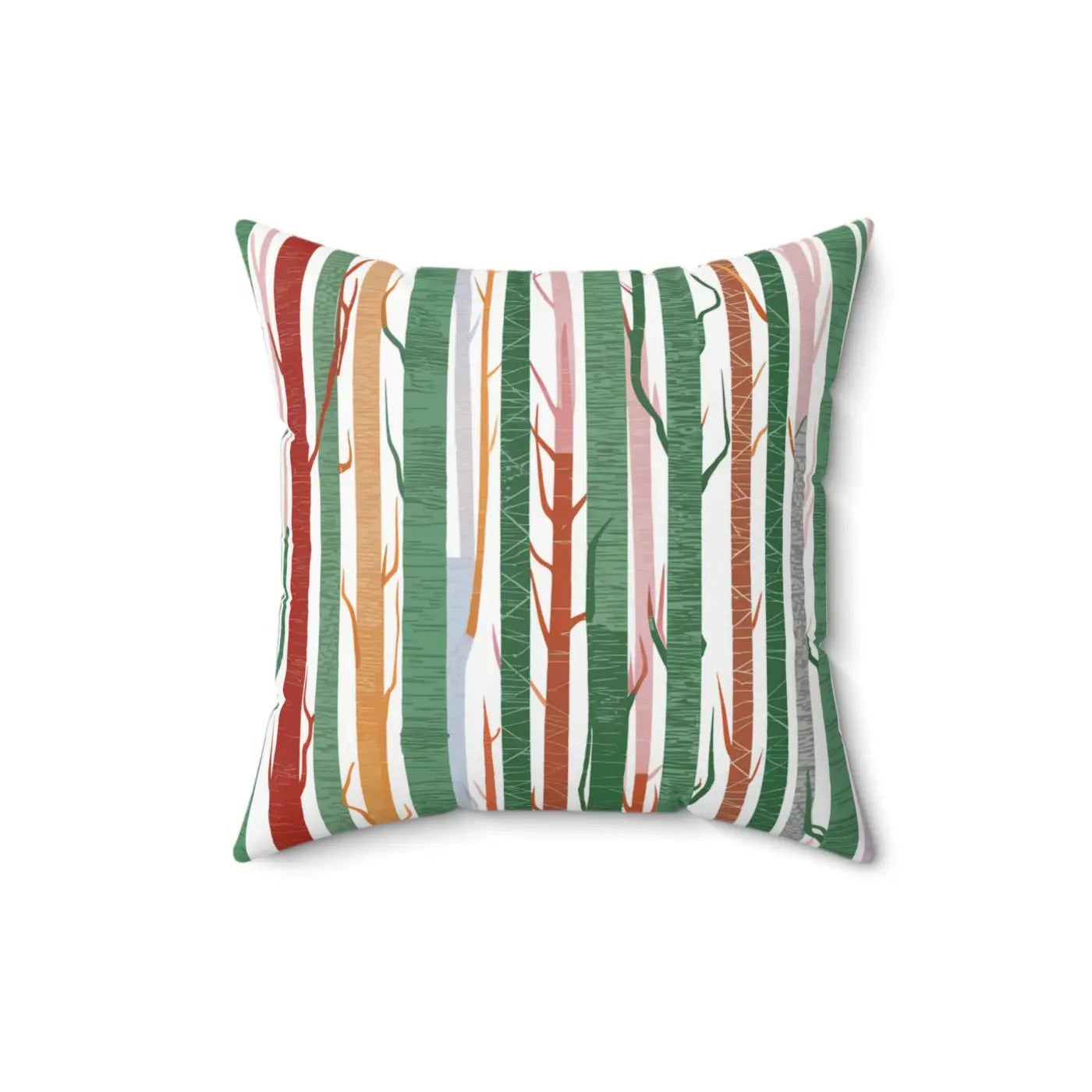 Tree Trunk Pillow - Cozy Nature Design Polyester Square - DipaliZ