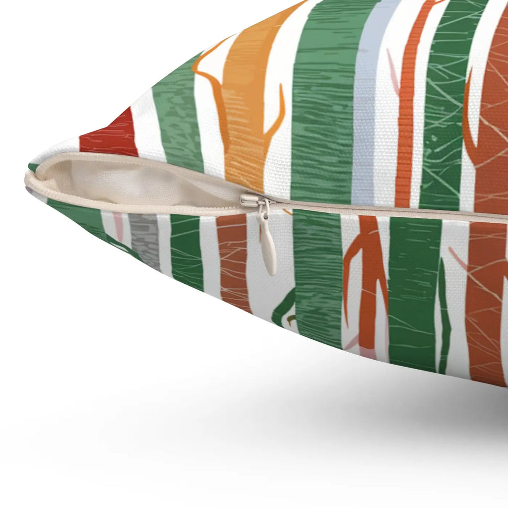Tree Trunk Pillow - Cozy Nature Design Polyester Square - DipaliZ