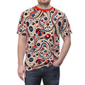 Abstract Pattern Unisex Tee - Colorful Polyester Fabric - DipaliZ