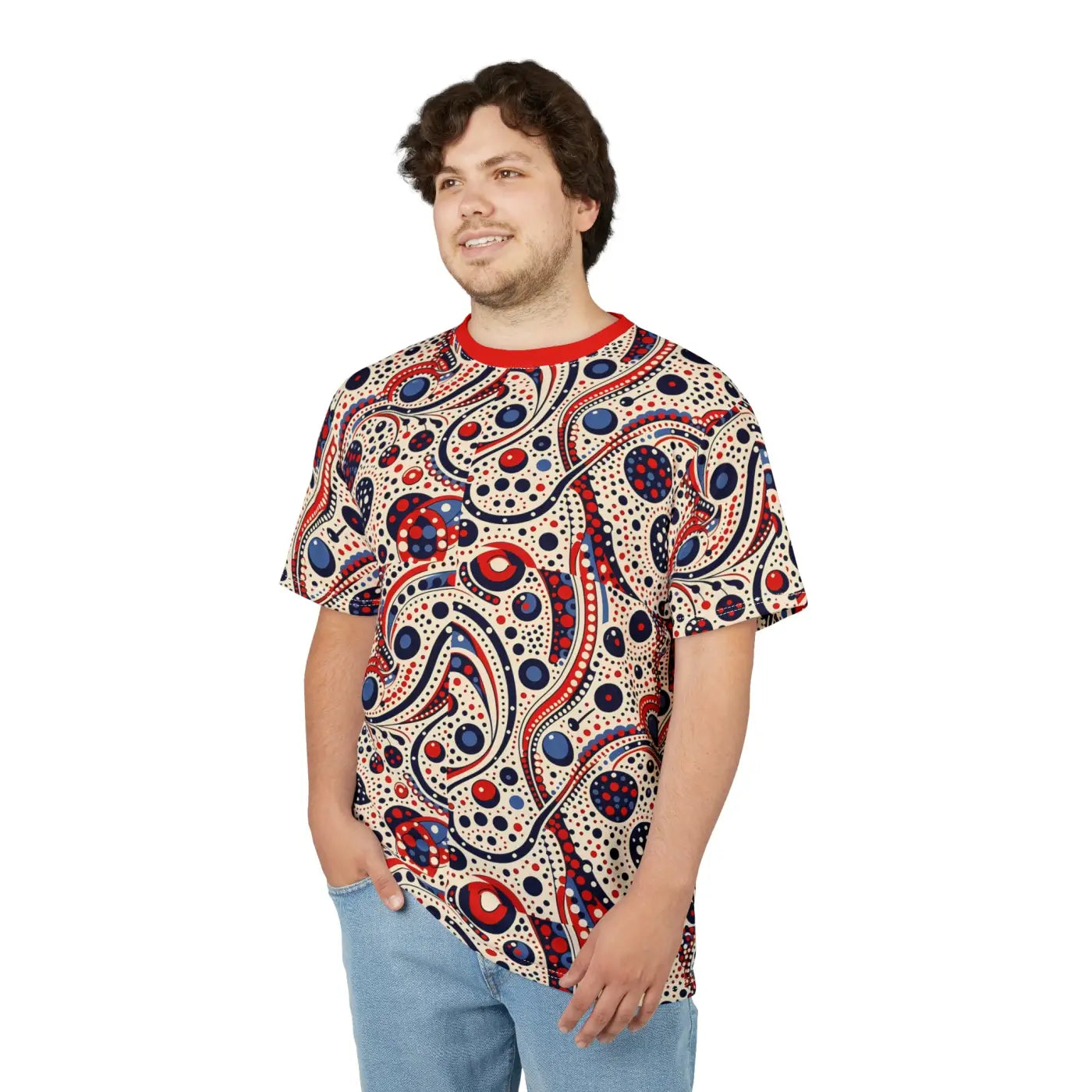 Abstract Pattern Unisex Tee - Colorful Polyester Fabric - DipaliZ