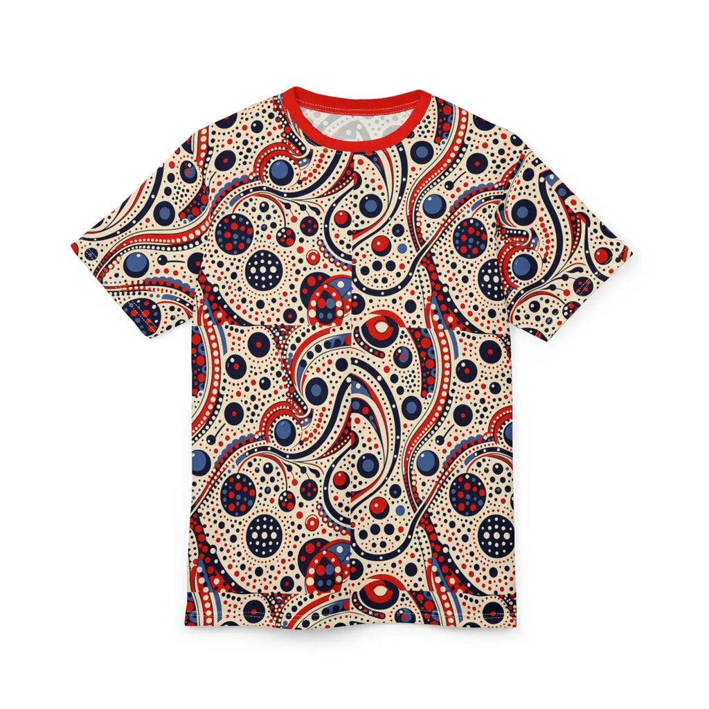Abstract Pattern Unisex Tee - Colorful Polyester Fabric - DipaliZ