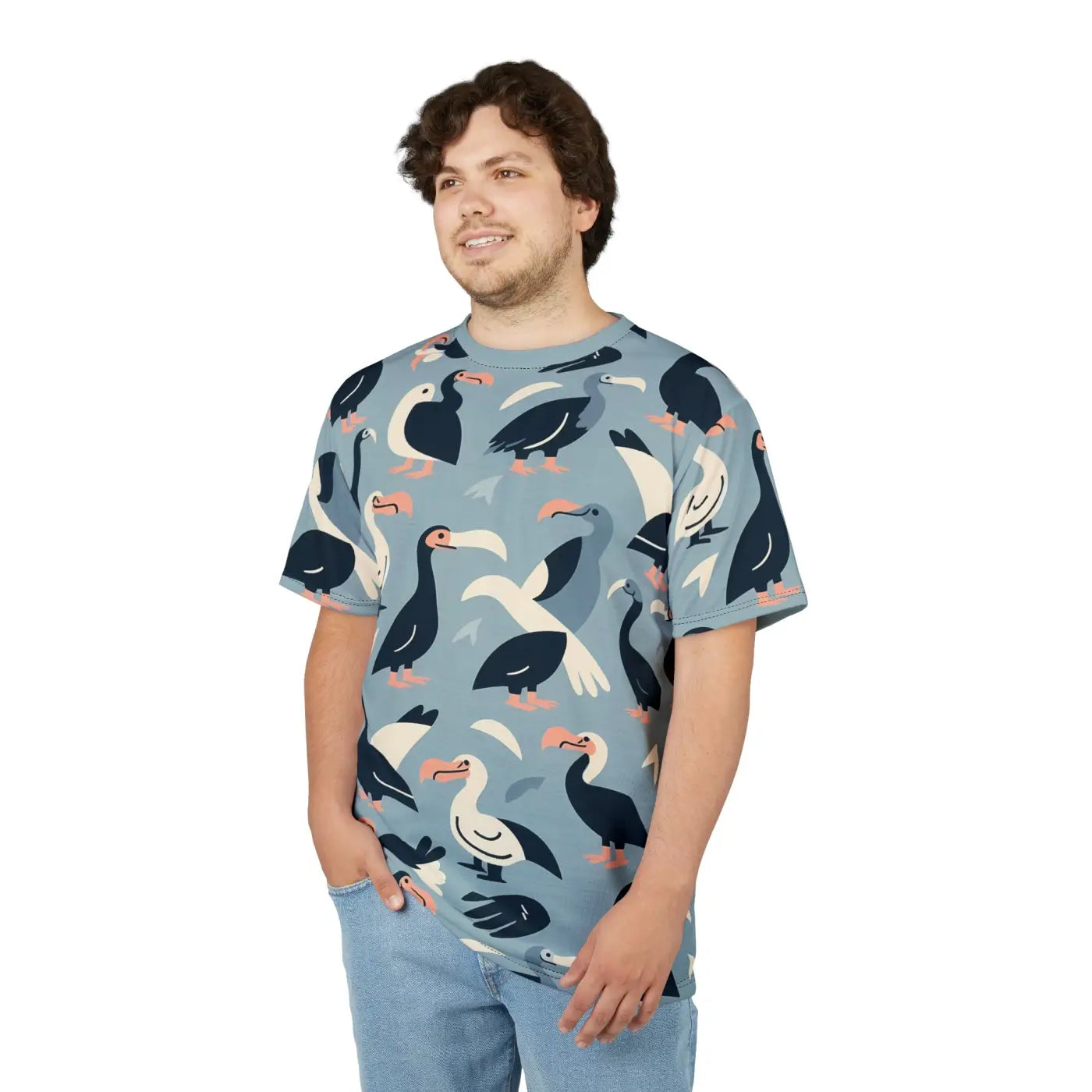 Colorful Bird Pattern Unique AOP Shirt - Fun Summer Tee - DipaliZ