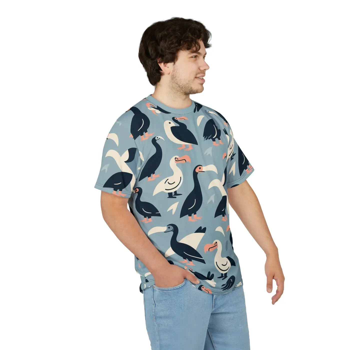 Colorful Bird Pattern Unique AOP Shirt - Fun Summer Tee - DipaliZ