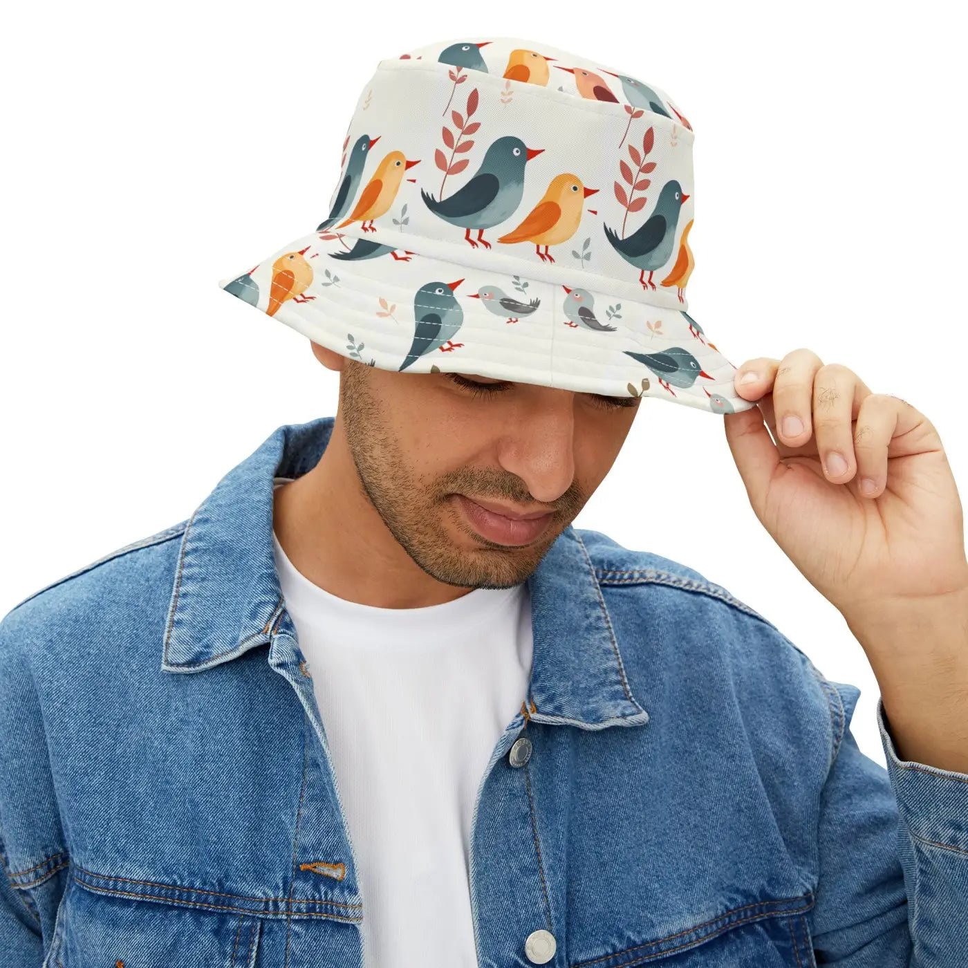 Colorful Bird Print Bucket Hat - Summer Adventure - DipaliZ