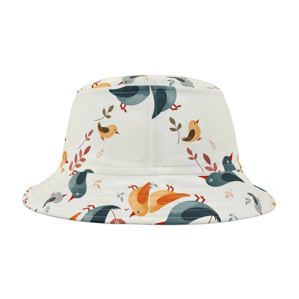 Colorful Bird Print Bucket Hat - Summer Adventure - DipaliZ