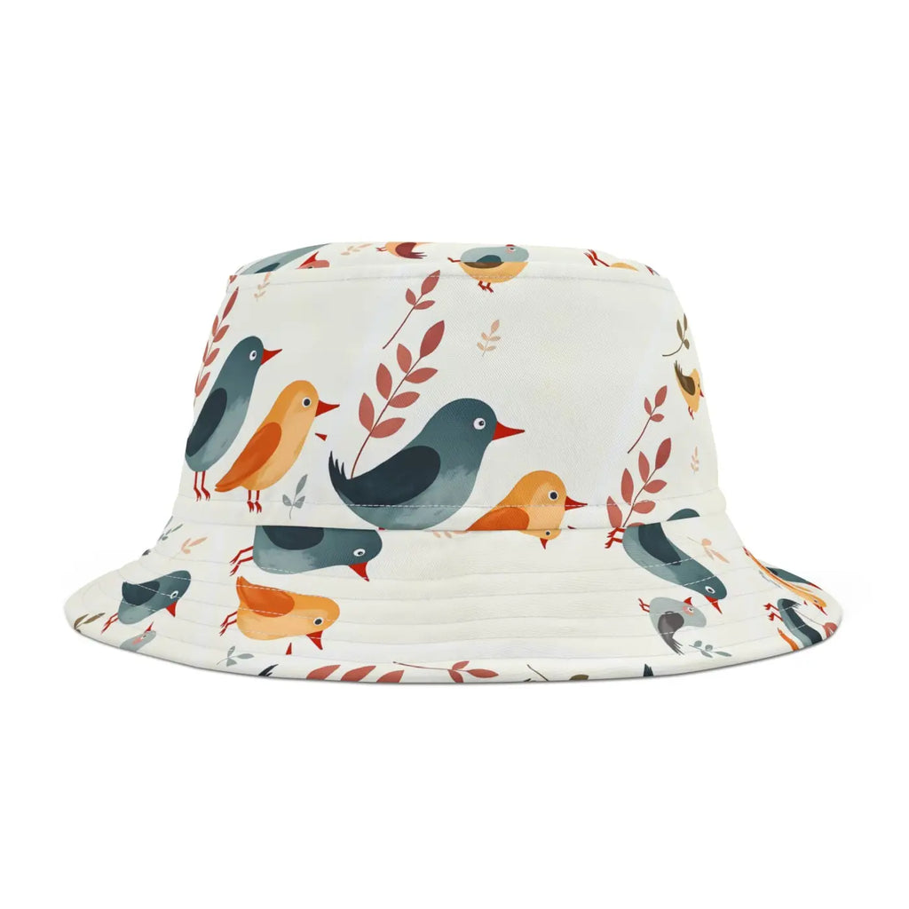 Colorful Bird Print Bucket Hat - Summer Adventure - DipaliZ