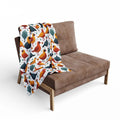 Vibrant Arctic Fleece Blanket - Colorful Birds Pattern - DipaliZ