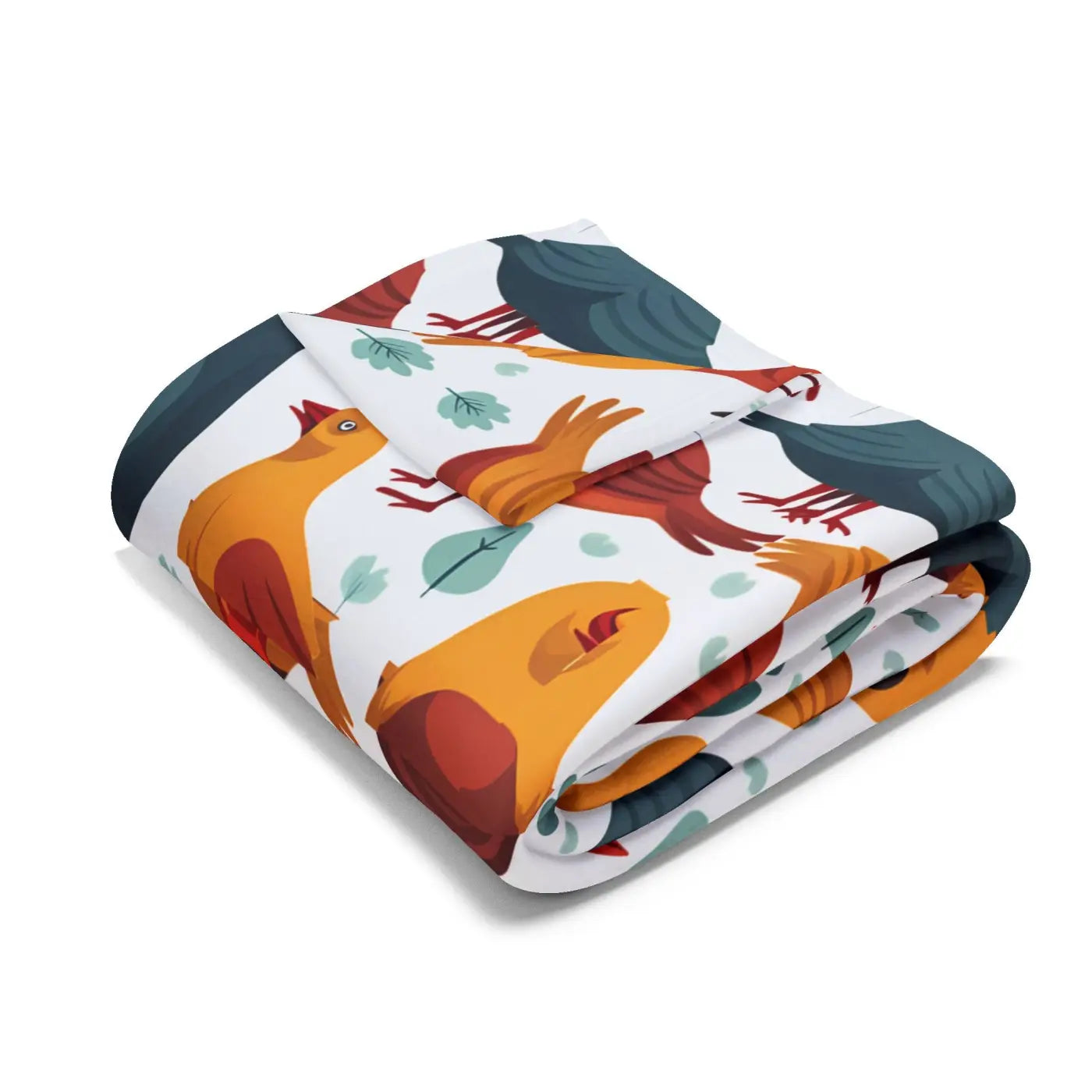 Vibrant Arctic Fleece Blanket - Colorful Birds Pattern - DipaliZ