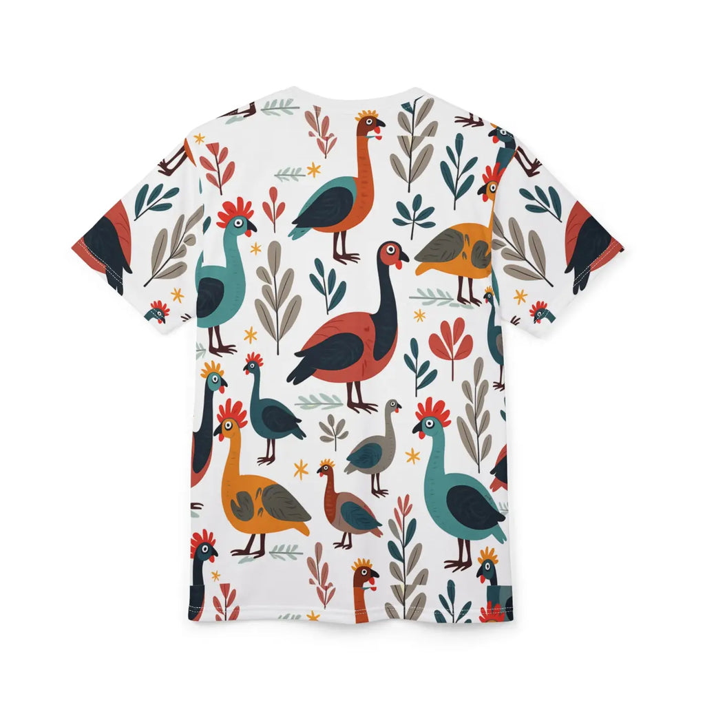 Colorful Birds Unisex Cut Sew Tee - Microfiber Knit - DipaliZ