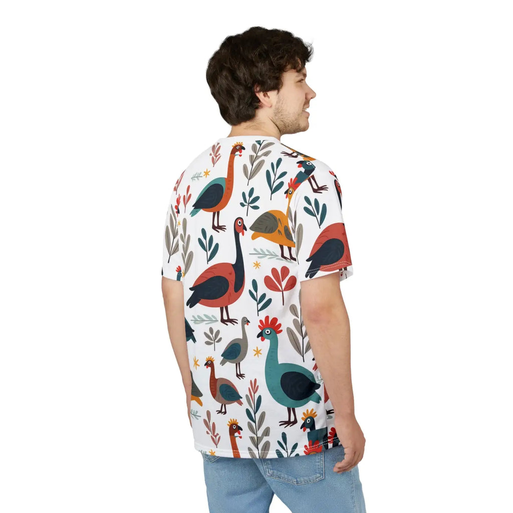 Colorful Birds Unisex Cut Sew Tee - Microfiber Knit - DipaliZ