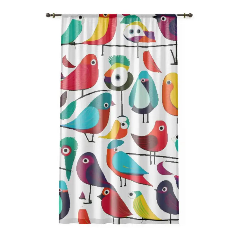 Colorful Birds Window Curtain - Vibrant Home Decor - DipaliZ