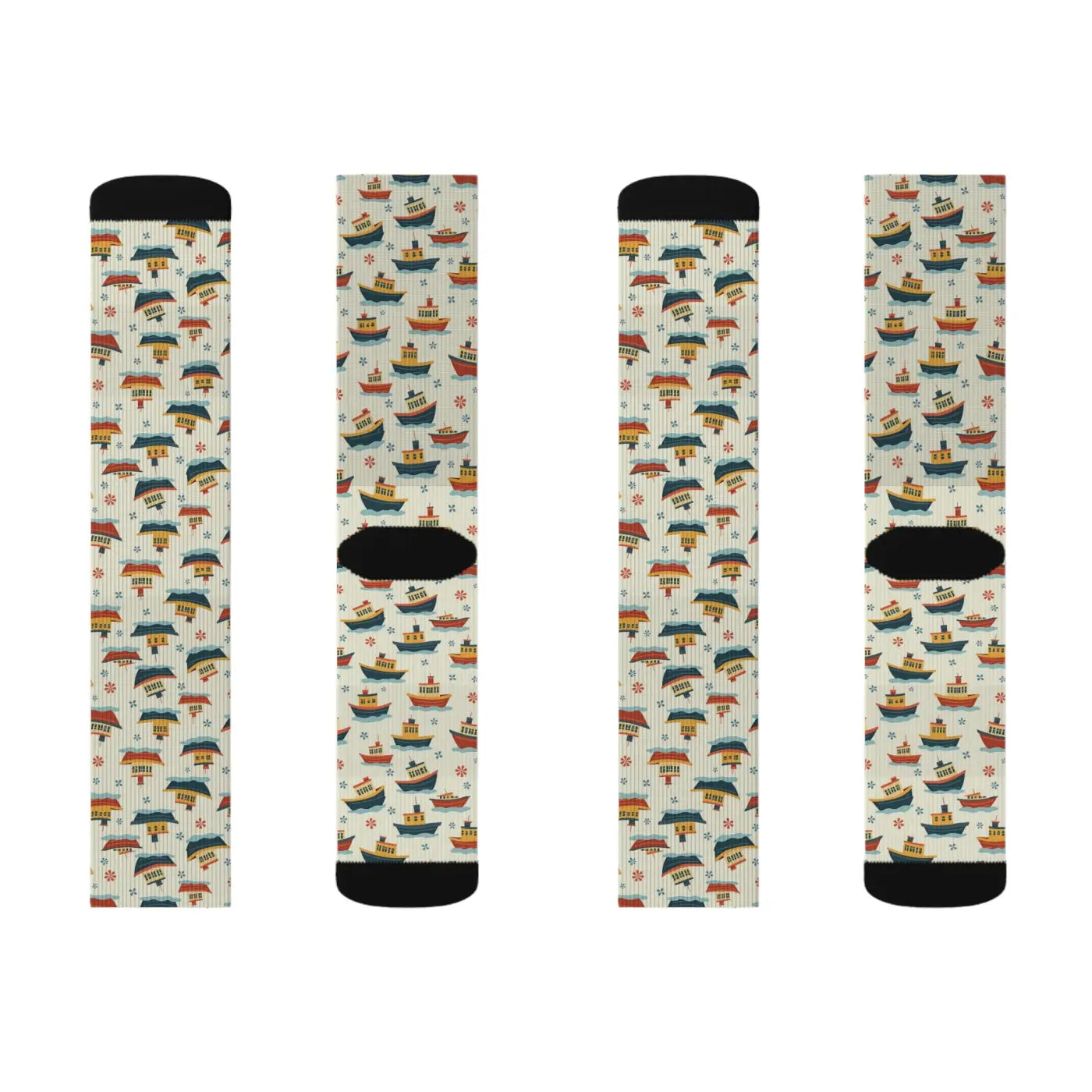 Boat Patterned Socks - Colorful Nautical Gift - DipaliZ